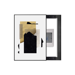 Layered Neutral & Black Abstract Breaker Box Cover | Decorative Panel Conceal