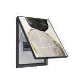 Stone Texture Breaker Box Cover with Gold Edge | Decorative Electrical Panel Art