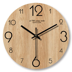 Wooden Wood Grain Minimalist Wall Clock