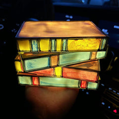 Stained Resin Stacked Books Lamp
