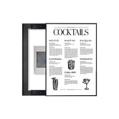 Cocktail Menu Breaker Box Cover | Decorative Electrical Panel Wall Art | Horizontal Version