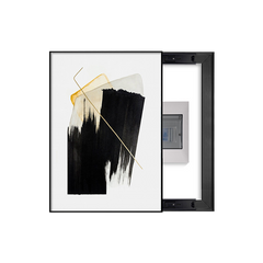 Gold & Black Brushstroke Breaker Box Cover | Modern Electrical Panel Conceal