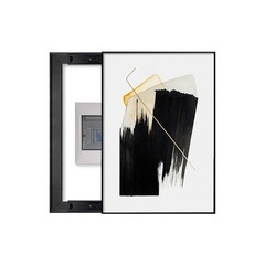 Gold & Black Brushstroke Breaker Box Cover | Modern Electrical Panel Conceal
