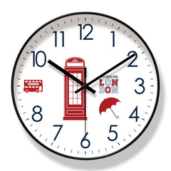 English Style Wall Clock Silent Sweep Seconds Quartz Clock