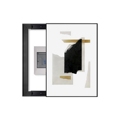 Neutral Geometric Shapes Breaker Box Cover | Decorative Electrical Panel Art
