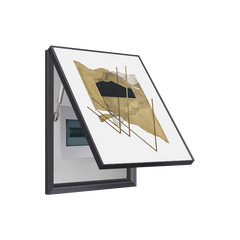 Golden Abstract Geometric Breaker Box Cover | Stylish Electrical Panel Conceal