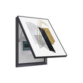 Bold Black Stripe Breaker Box Cover with Gold Lines | Decorative Panel Art