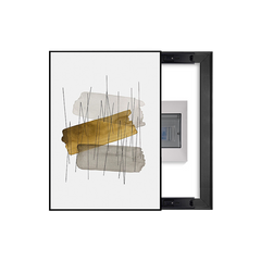 Layered Gold & Neutral Lines Breaker Box Cover | Modern Decorative Panel