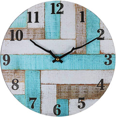 Premium Blue Wooden Creative Wall Clock