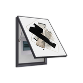 Crossed Black Abstract Shapes Breaker Box Cover | Stylish Electrical Panel Conceal