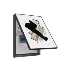 Crossed Black Abstract Shapes Breaker Box Cover | Stylish Electrical Panel Conceal