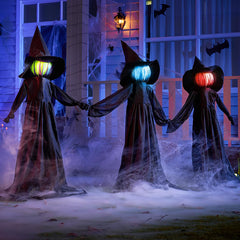3 Witches Holding Hands (60in) – LED Lighted Garden Stakes, Sound Activated
