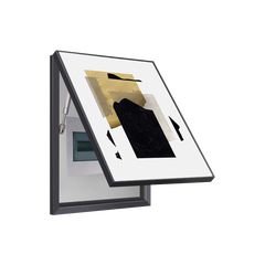 Layered Neutral & Black Abstract Breaker Box Cover | Decorative Panel Conceal