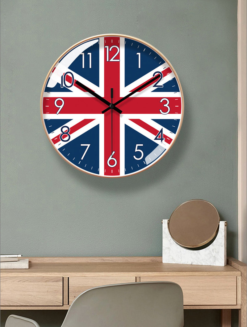 English Style Wall Clock Silent Sweep Seconds Quartz Clock