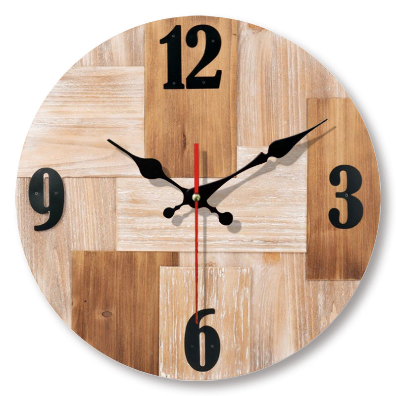 Wooden Wood Grain Minimalist Wall Clock