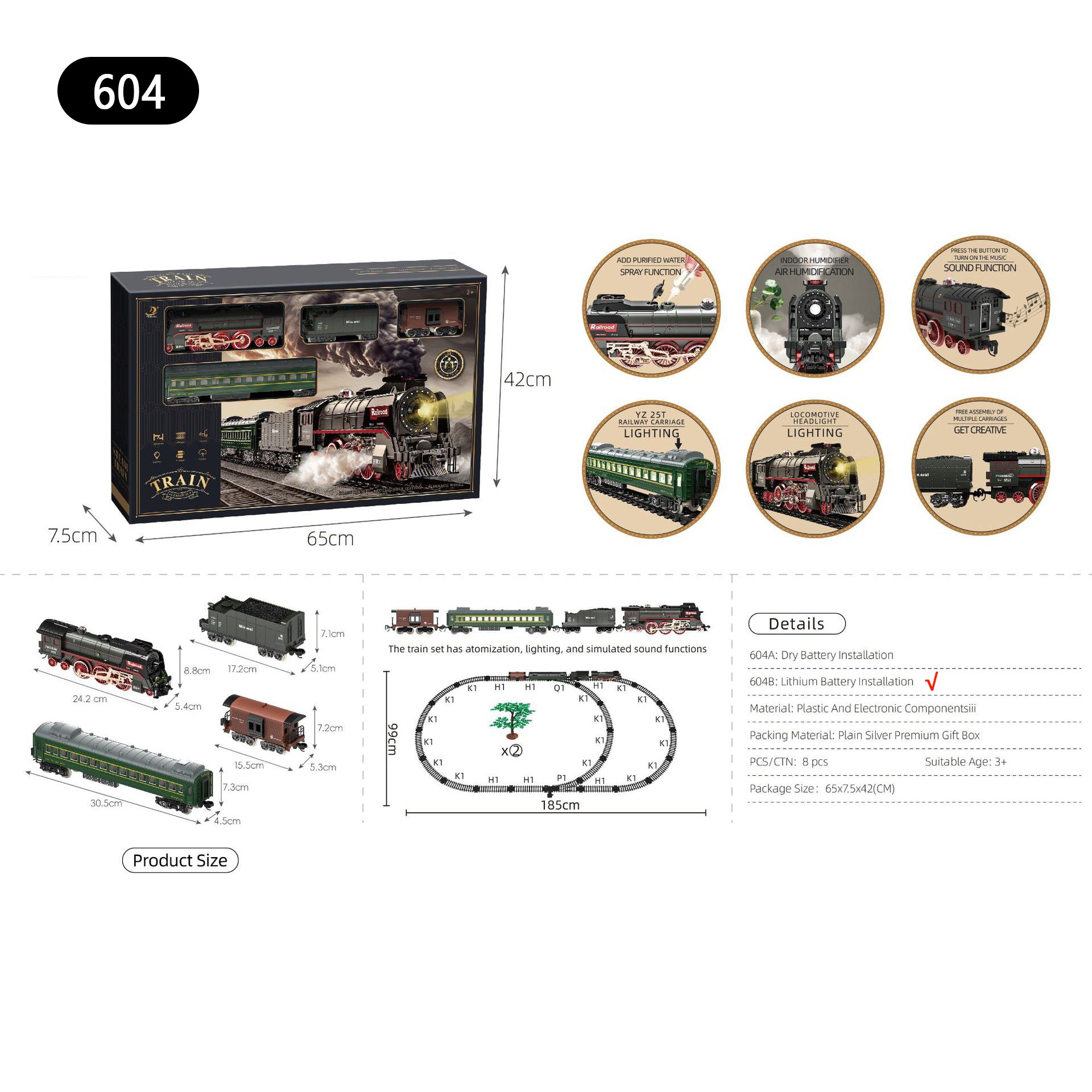 Retro Steam Simulation Electric Small Train