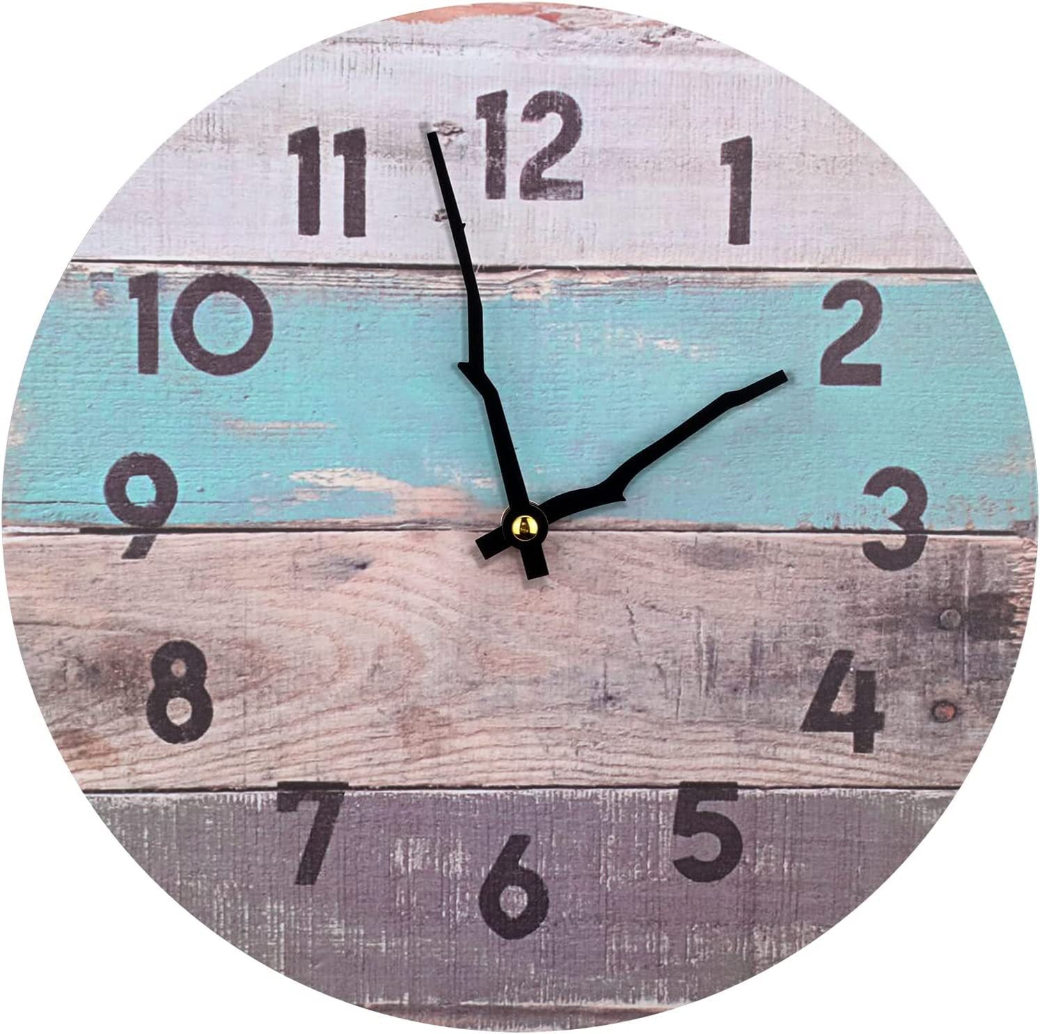 Premium Blue Wooden Creative Wall Clock