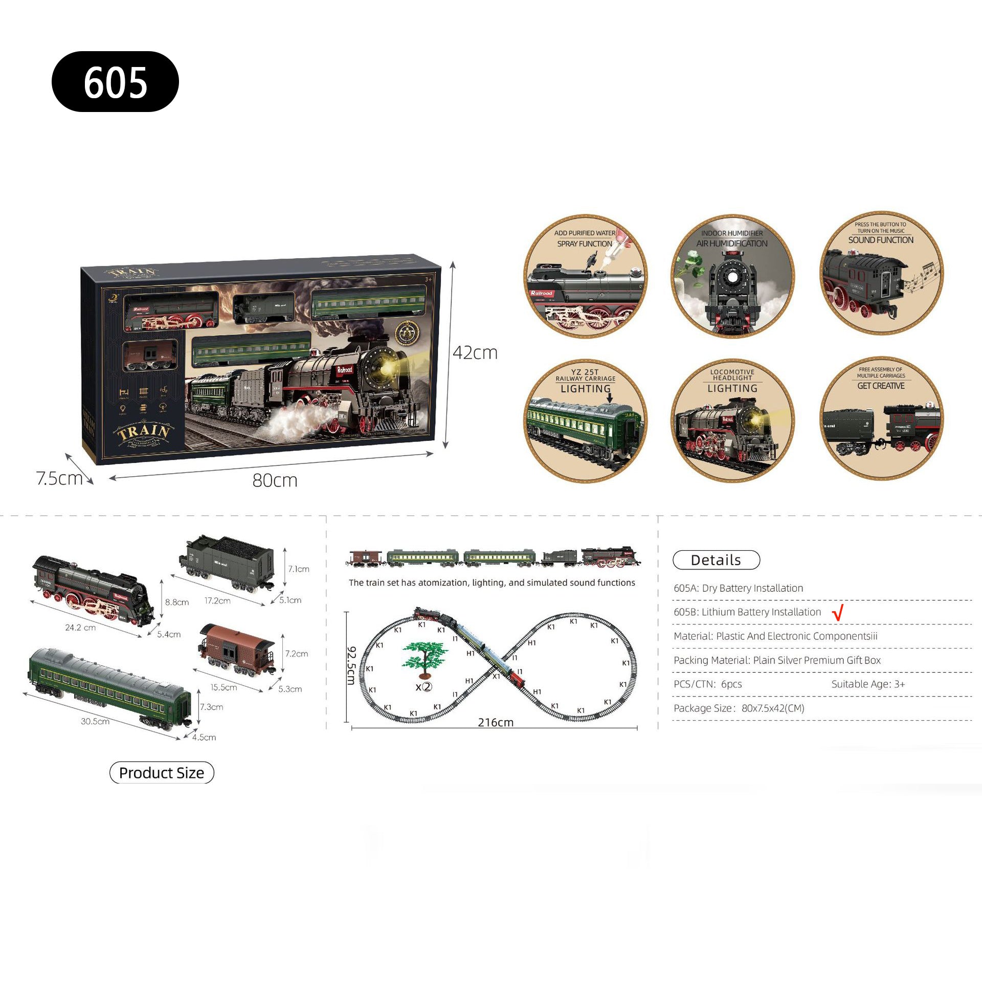 Retro Steam Simulation Electric Small Train