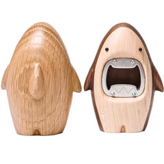 Walnut Shark Bottle Opener Creative Design