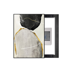 Stone Texture Breaker Box Cover with Gold Edge | Decorative Electrical Panel Art