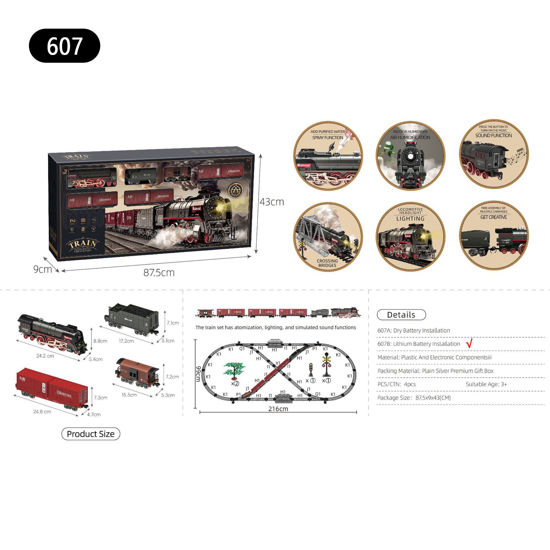 Retro Steam Simulation Electric Small Train