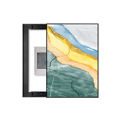 Teal & Golden Horizon Abstract Breaker Box Cover | Decorative Panel Conceal