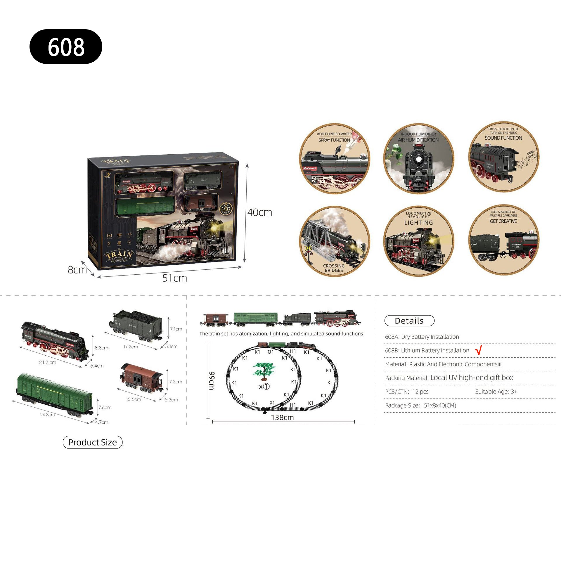 Retro Steam Simulation Electric Small Train
