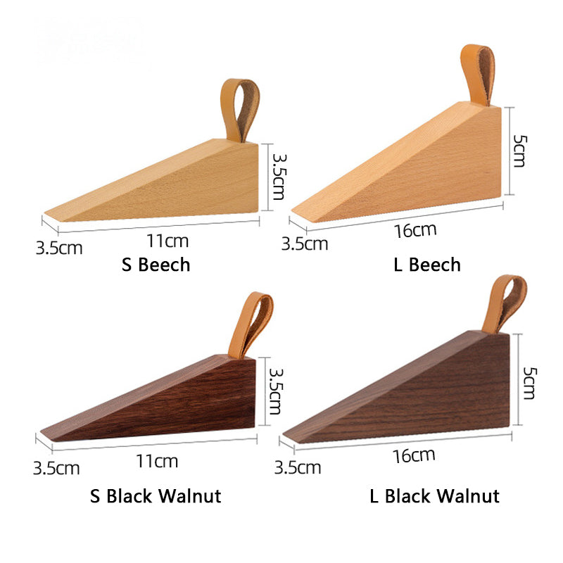 Black walnut wooden door stopper safety top door device