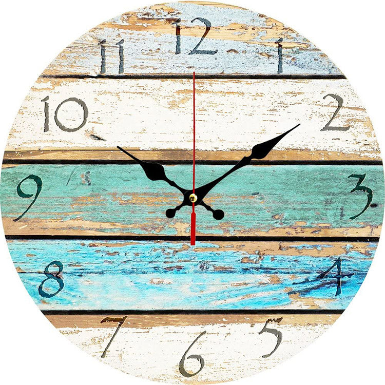 Premium Blue Wooden Creative Wall Clock