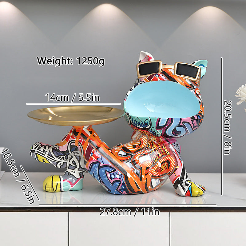 French Bulldog Graffiti Sculpture Tray