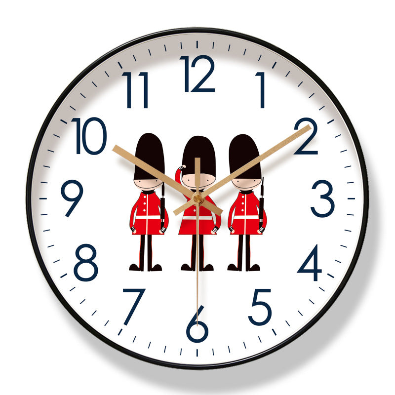English Style Wall Clock Silent Sweep Seconds Quartz Clock