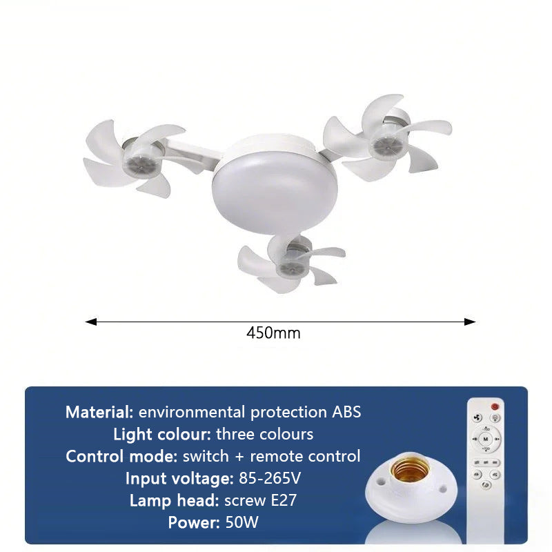 E27 Screw-in Remote Control Fan Three Gears Dimming
