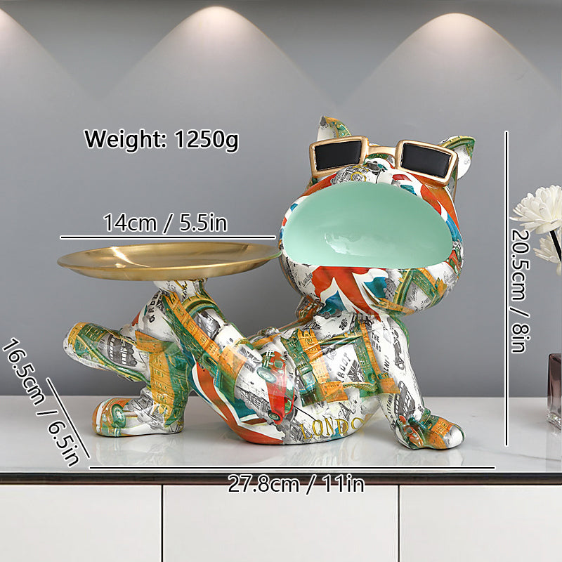French Bulldog Graffiti Sculpture Tray