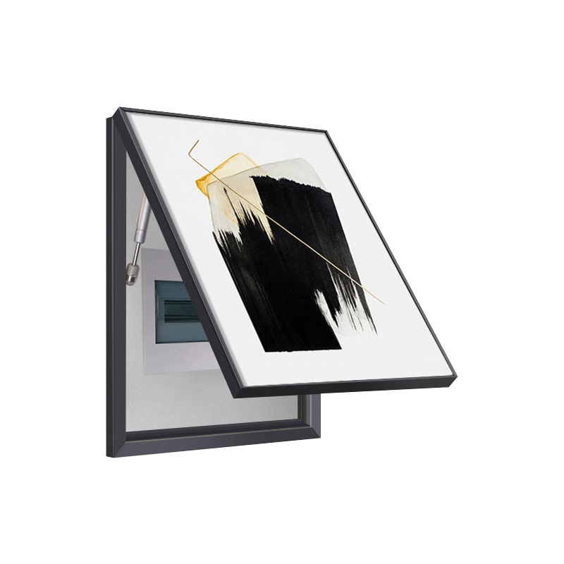 Gold & Black Brushstroke Breaker Box Cover | Modern Electrical Panel Conceal