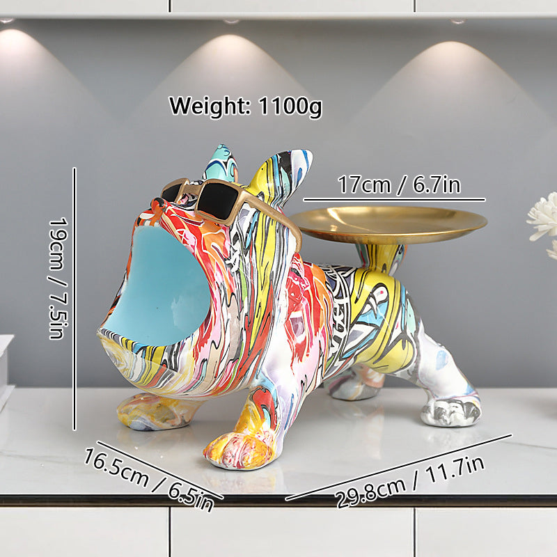 French Bulldog Graffiti Sculpture Tray