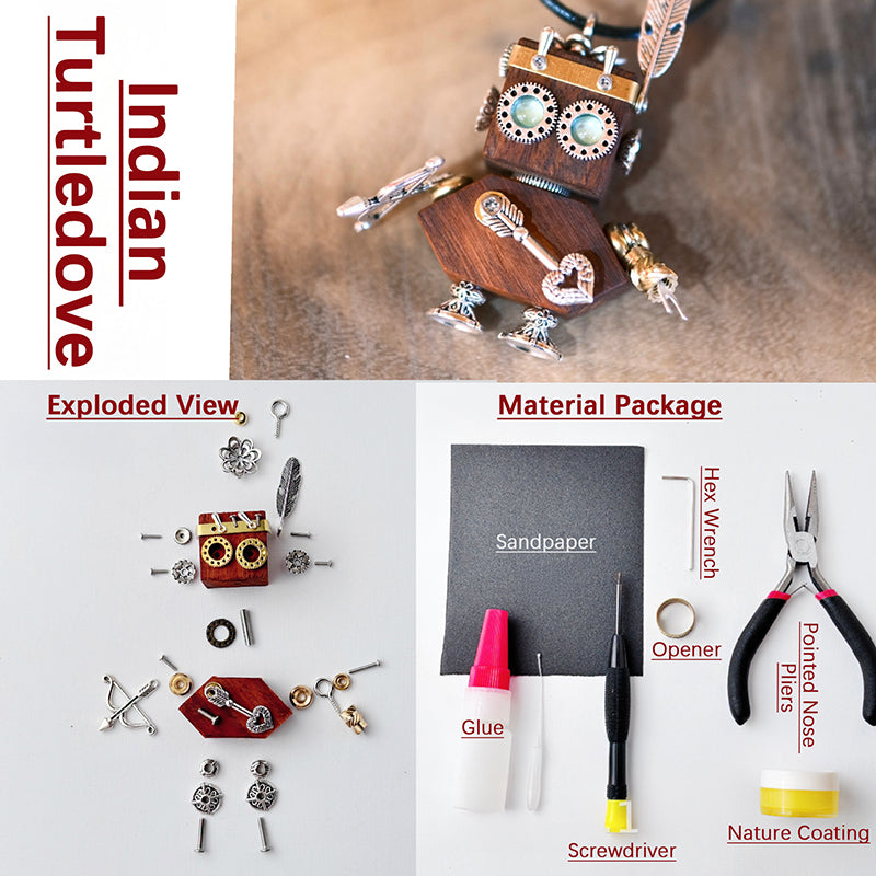 Handmade Wooden Steampunk Robot DIY Material Package