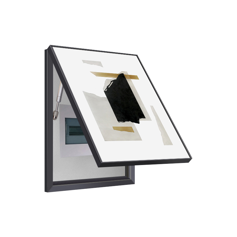 Neutral Geometric Shapes Breaker Box Cover | Decorative Electrical Panel Art