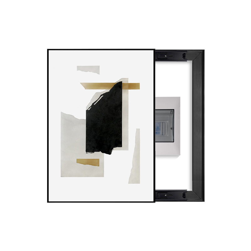 Neutral Geometric Shapes Breaker Box Cover | Decorative Electrical Panel Art