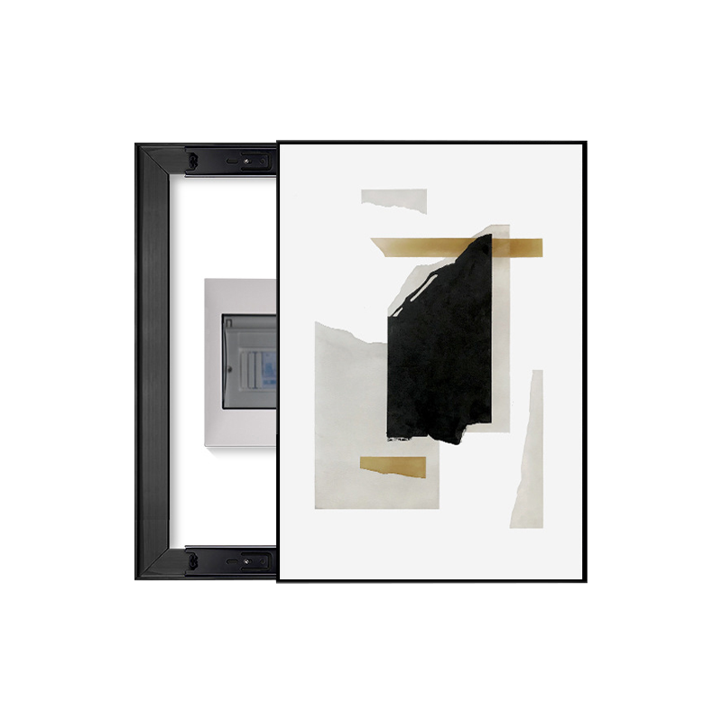 Neutral Geometric Shapes Breaker Box Cover | Decorative Electrical Panel Art