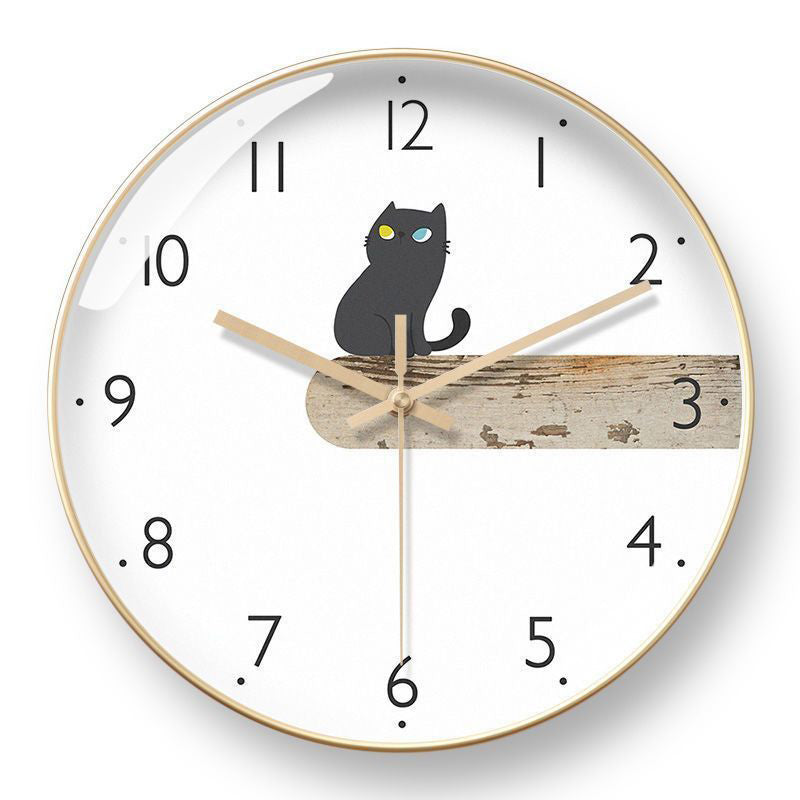 Kitten Wall Clock Simple Personality