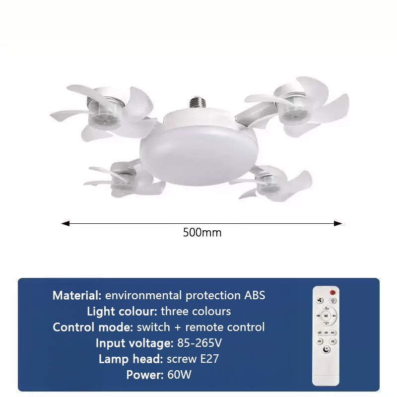 E27 Screw-in Remote Control Fan Three Gears Dimming