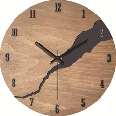 Round Wooden Wall Clock Stylish and Elegant