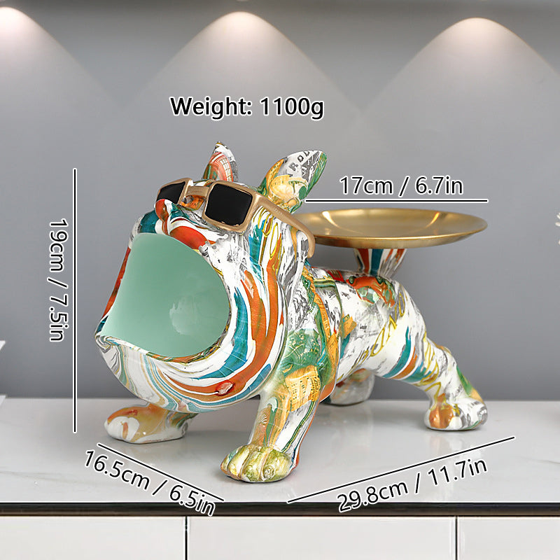 French Bulldog Graffiti Sculpture Tray