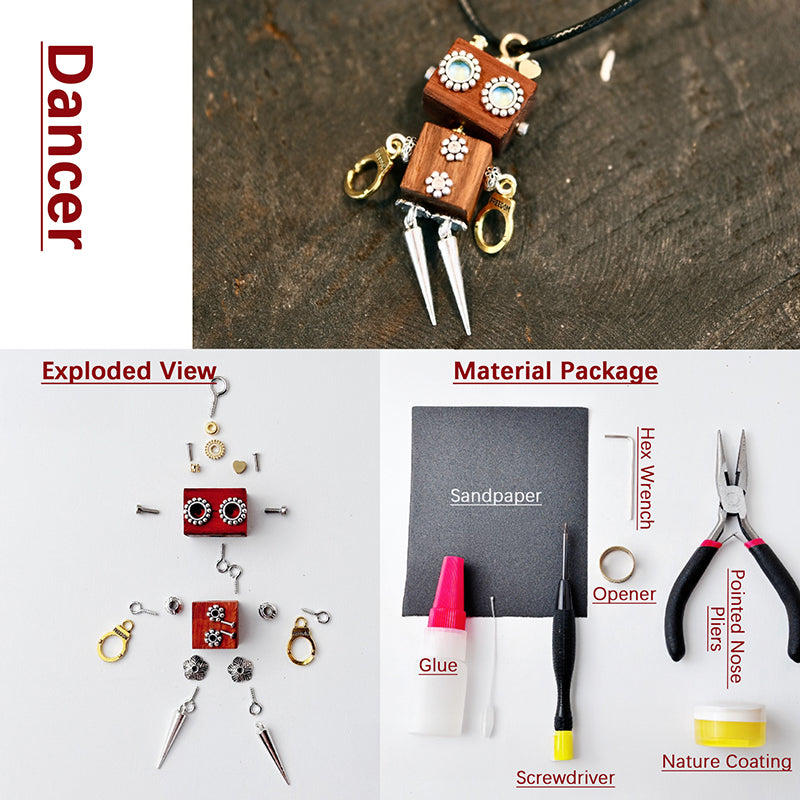 Handmade Wooden Steampunk Robot DIY Material Package