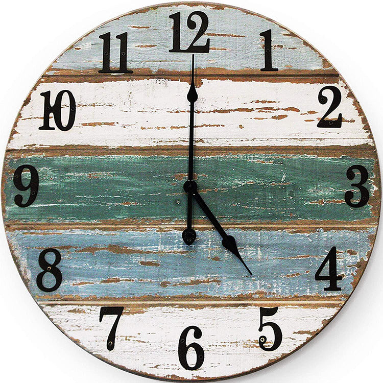 Premium Blue Wooden Creative Wall Clock