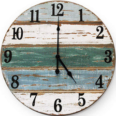 Premium Blue Wooden Creative Wall Clock