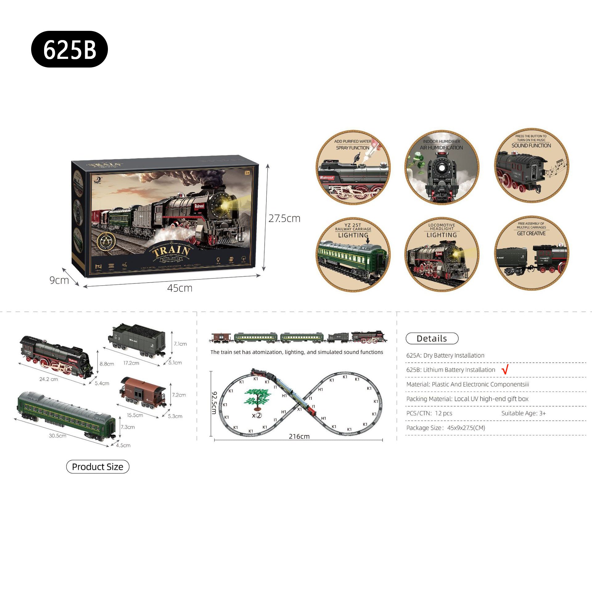 Retro Steam Simulation Electric Small Train