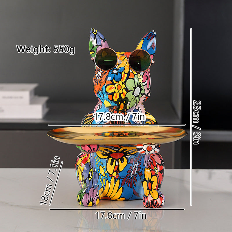 French Bulldog Graffiti Sculpture Tray