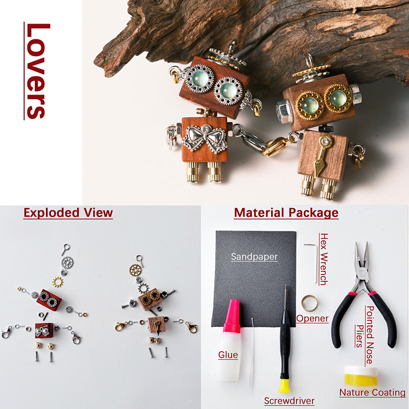 Handmade Wooden Steampunk Robot DIY Material Package