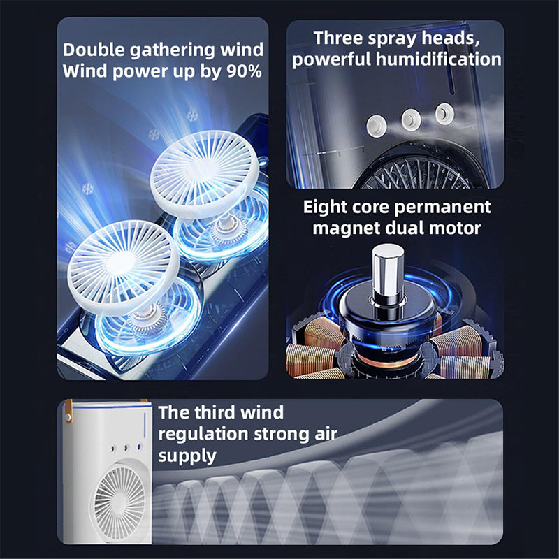 Dual Head Three Hole Spray Fan Air Cooler